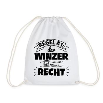 Winzer Geschenke – Hat immer Recht - Turnbeutel - Weiß - Vorne