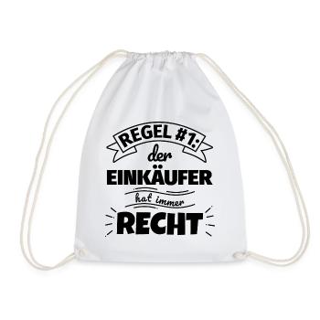 Einkäufer Geschenke – Hat immer Recht - Turnbeutel - Weiß - Vorne
