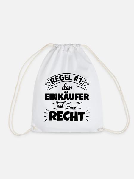 Einkäufer Geschenke – Hat immer Recht - Turnbeutel - Weiß