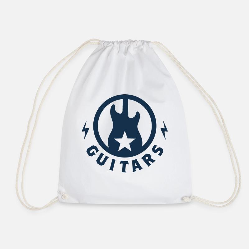 Electric guitars, retro logo - Drawstring Bag - white