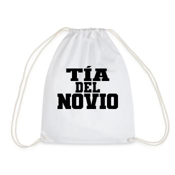 Tia del Novio Groom's Auntie Women Wedding Gift - Drawstring Bag - white - Front
