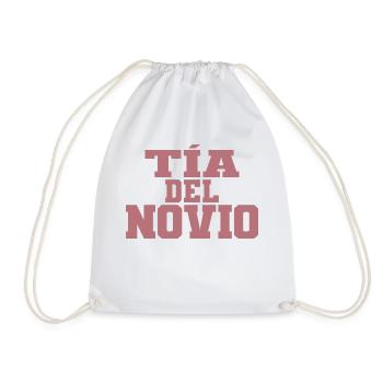 Tia del Novio Groom's Auntie Women Wedding Gift - Drawstring Bag - white - Front