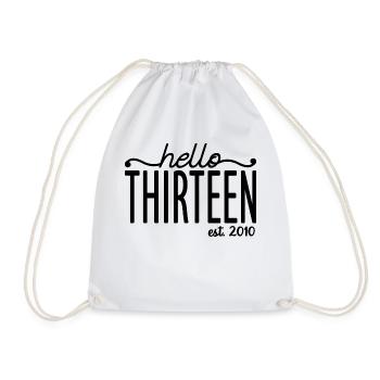 Hello Thirteen Est. 2010 Mignon 13ème anniversaire Cadeau - Sac de sport léger - blanc - Devant