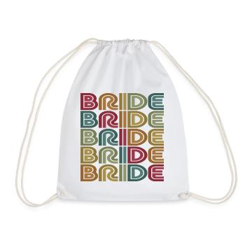 Retro Bride Matching Mariage Couple Fiançailles - Sac de sport léger - blanc - Devant