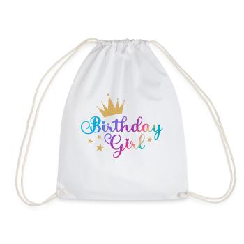 fille d’anniversaire - Sac de sport léger - blanc - Devant