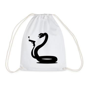 Black Snake - Drawstring Bag - white - Front