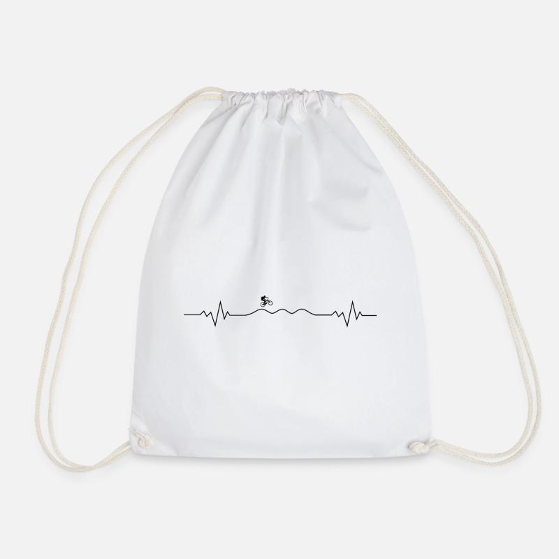 Mtb Mountain Bike Pulse Pump Track - Drawstring Bag - white