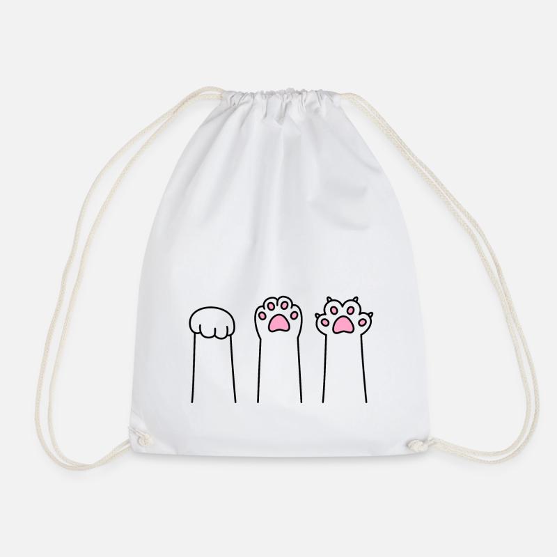 Stein Papier Schere Katze Pfote Spiel Katzenpfoten - Turnbeutel - Weiß