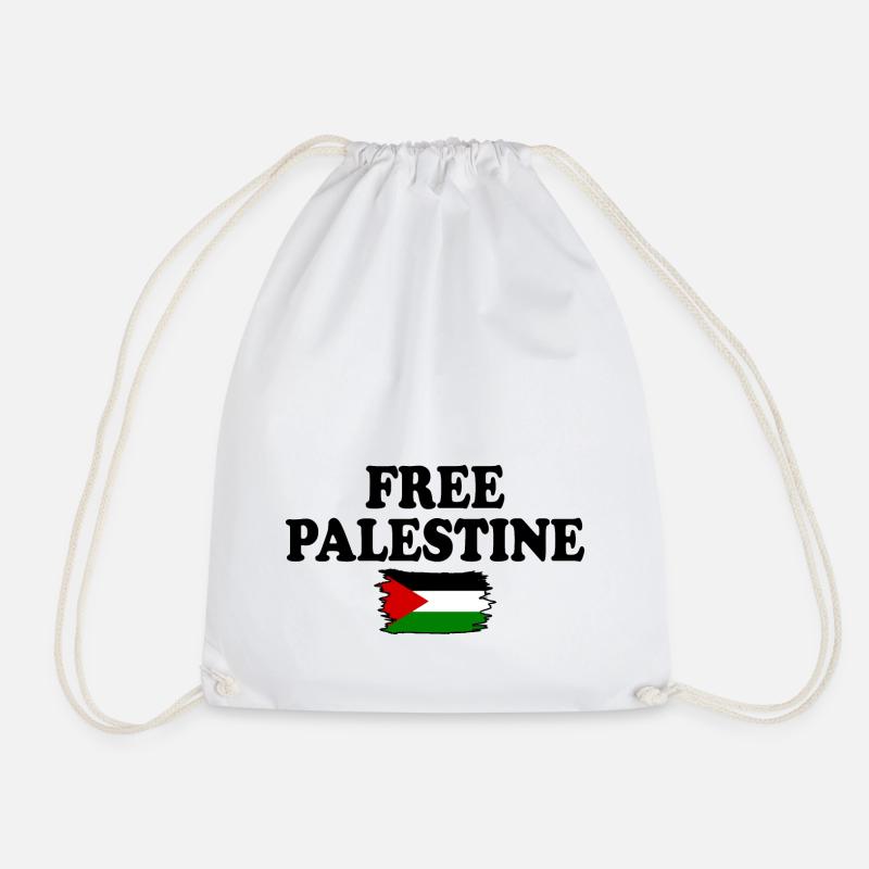 Free palestine - Drawstring Bag - white