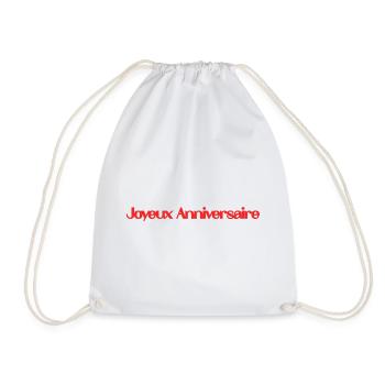 JOYEUX ANNIVERSAIRE. HAPPY BIRTHDAY. ANNIVERSAIRE. - Sac de sport léger - blanc - Devant