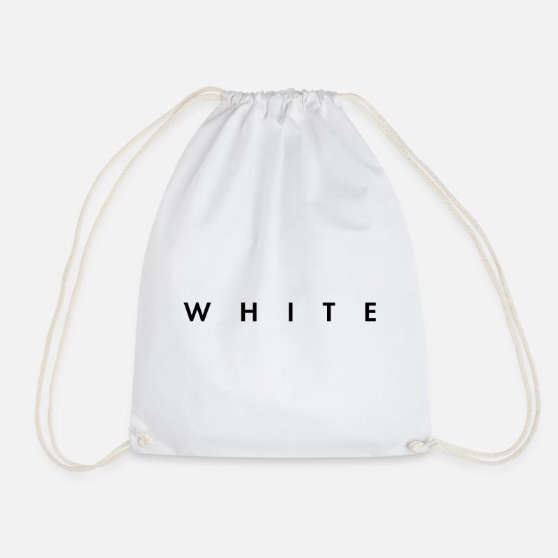 white - the color white - Drawstring Bag - white