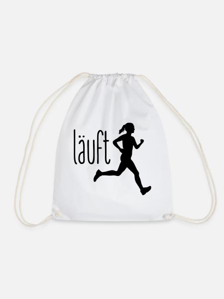 Jogging Frau läuft - Turnbeutel - Weiß