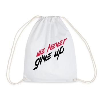 logo de coups de pinceau d'équipe, nous n'abandonnons jamais jamais - Sac de sport léger - blanc - Devant