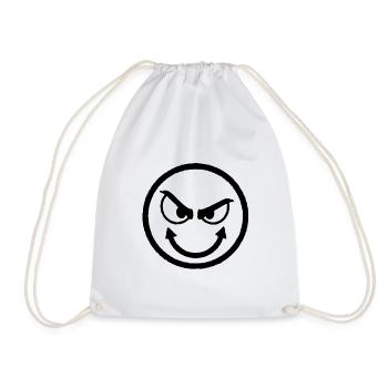 Smilie evil eyes look devilish shirt - Drawstring Bag - white - Front