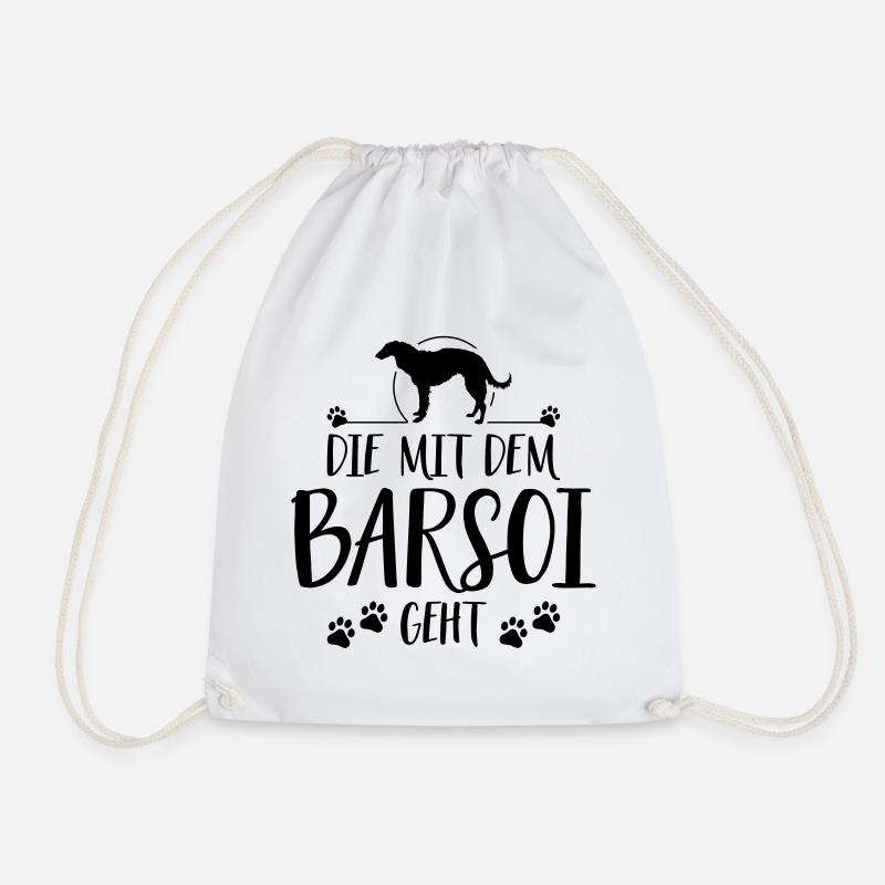 DIE MIT BARSOI GEHT Hunde Hundespruch Wilsigns - Turnbeutel - Weiß
