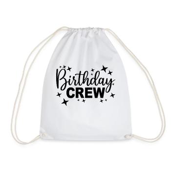 Birthday Crew Matching Group Birthday Party Outfit - Drawstring Bag - white - Front
