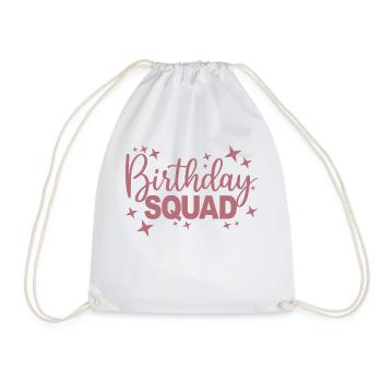 Birthday Squad Matching Group Birthday Party Gift - Drawstring Bag - white - Front