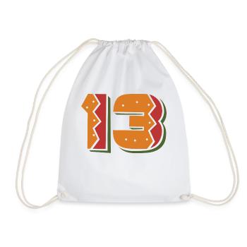 Burger Nummer 13 - 13 Jahre alt Geschenk zum 13. Geburtstag - Turnbeutel - Weiß - Vorne