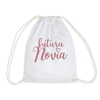 Futura Novia Girlfriend Engagement Wedding Gift - Drawstring Bag - white - Front
