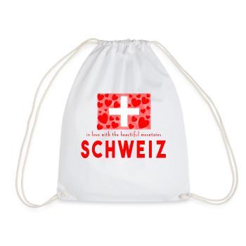 Schweiz Herzen - Turnbeutel - Weiß - Vorne