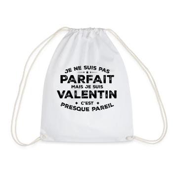Valentin A name, an attitude Humor Valentine - Drawstring Bag - white - Front