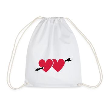 Heart Arrow 2 Hearts Love Arrowhead Couples que j'aime - Sac de sport léger - blanc - Devant