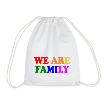 We are family lgbt - Drawstring Bag - white - Front