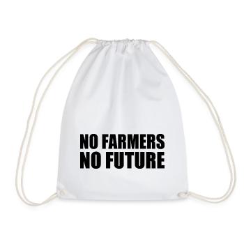 no farmers no future - Drawstring Bag - white - Front