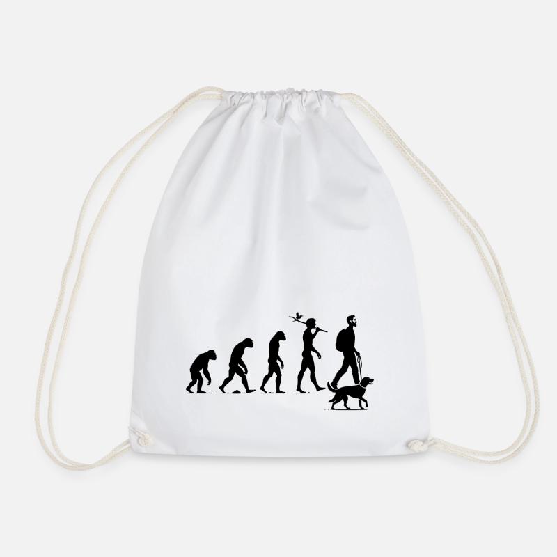 Mensch- Hund Evolution - Turnbeutel - Weiß
