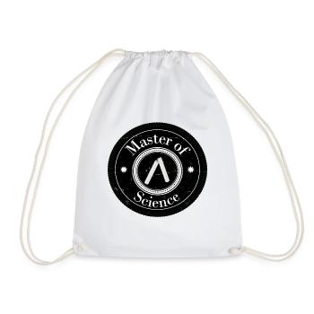 Master of Science logo patch - Drawstring Bag - white - Front