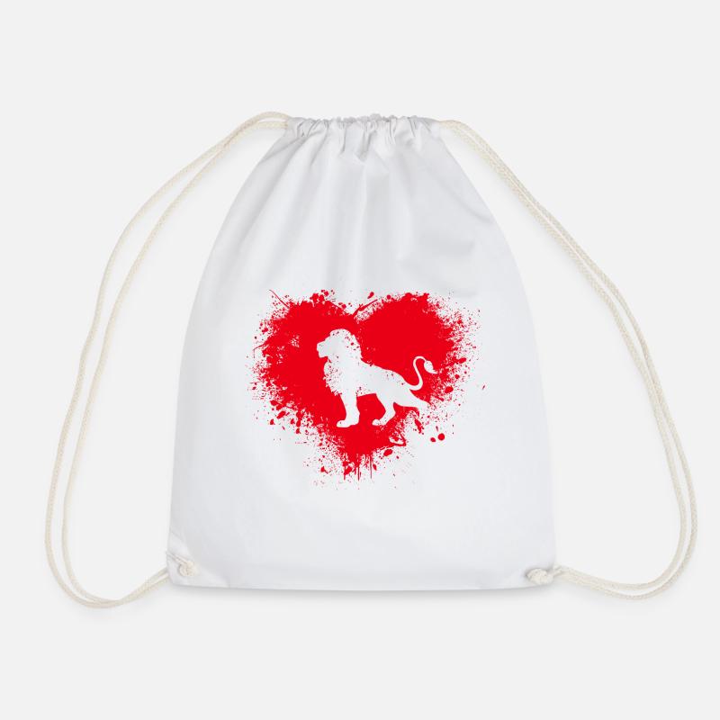 Loewe heart royal pose mane powerful - Drawstring Bag - white