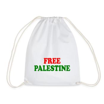 Free palestine - Drawstring Bag - white - Front