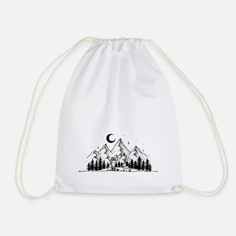 Fuchs Hase Gute Nacht Kinder Bild Geschenk - Turnbeutel - Weiß