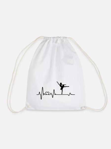 Ballerina Herzschlag Ballett-Tänzerin Geschenkidee - Turnbeutel - Weiß