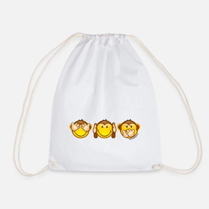 SmileyWorld Monkey Smileys - Drawstring Bag - white