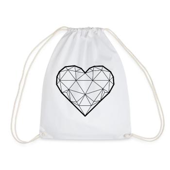 3D heart - gift idea - Drawstring Bag - white - Front