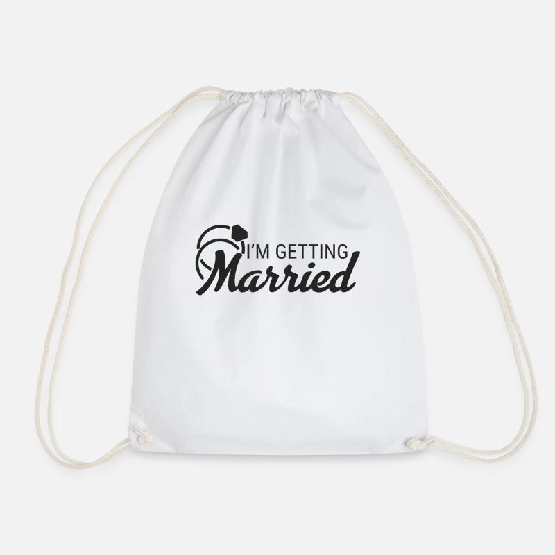 Bachelor & Bachelorette Party - Drawstring Bag - white