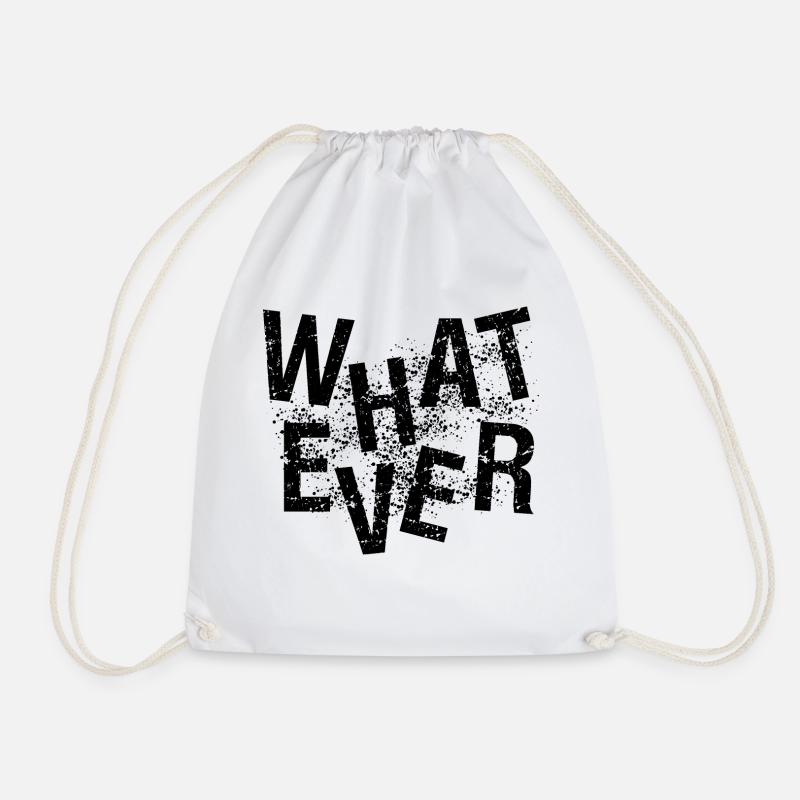 whatever - Drawstring Bag - white
