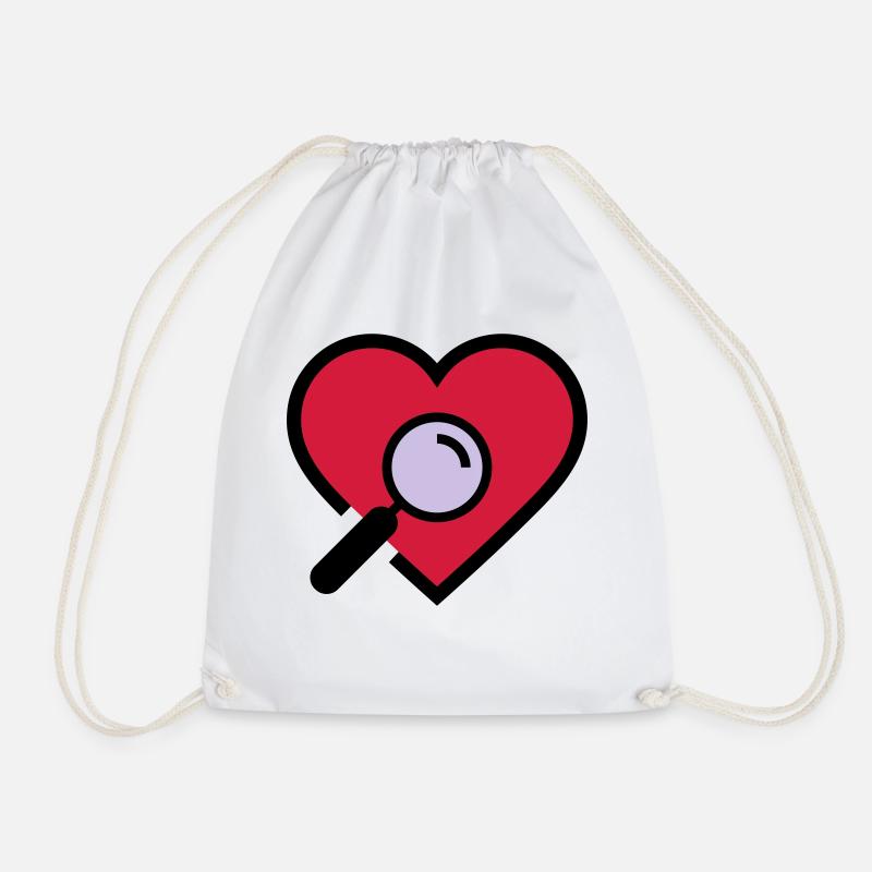 Heart examination magnifying glass - Drawstring Bag - white