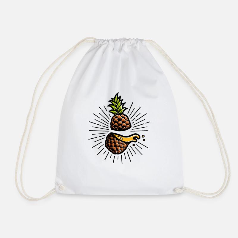 Pineapple (light background) - Drawstring Bag - white