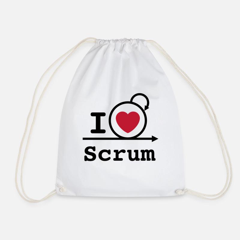 I Love Scrum | I love Scrum - Drawstring Bag - white