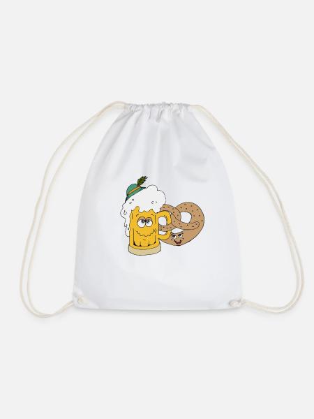 Bier und Brezel - Turnbeutel - Weiß
