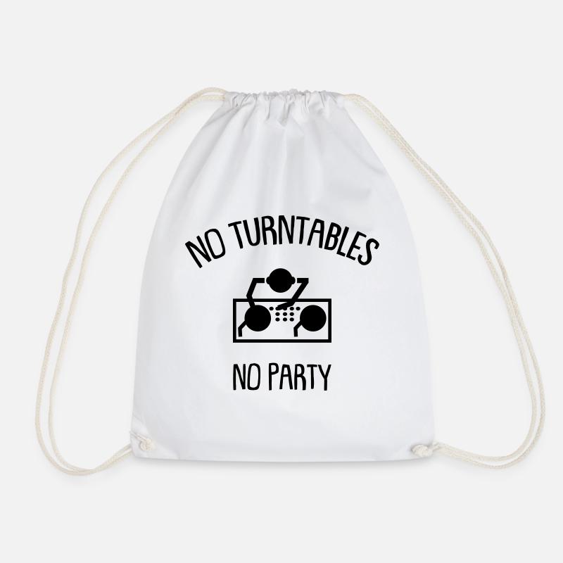 no turntables no party - Turnbeutel - Weiß