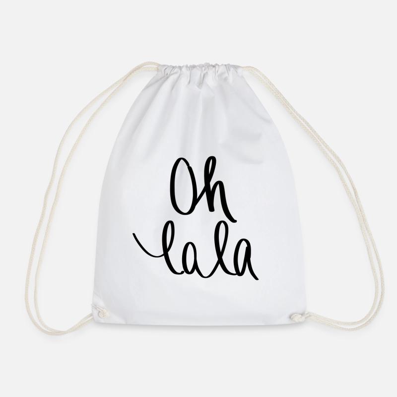 Oh la la - Drawstring Bag - white