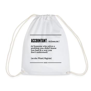 Accountant Noun - Drawstring Bag - white - Front