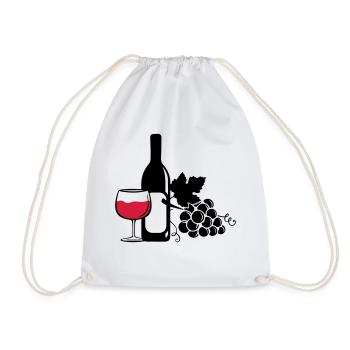 wine bottle grapes - Turnbeutel - Weiß - Vorne