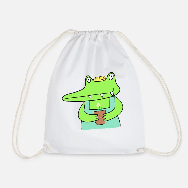croco-gardening - Drawstring Bag - white