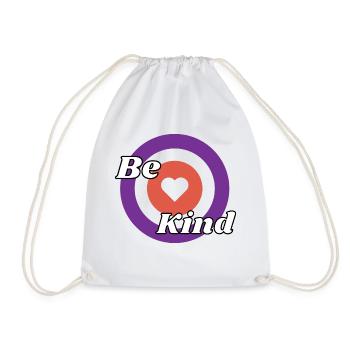Be Kind, Anti Bullying Design - Drawstring Bag - white - Front