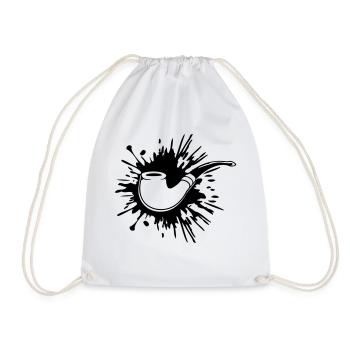 Splash of color tobacco pipe smoker - Drawstring Bag - white - Front