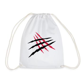 2 scratches wound - Drawstring Bag - white - Front